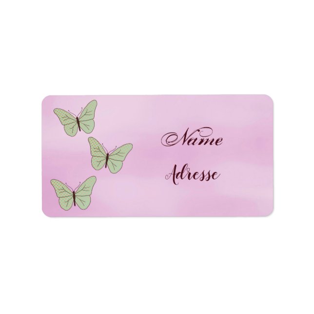 Étiquette papillons verts, (Devant)