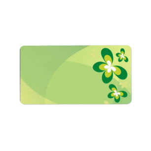 Étiquette Papillons verts blancs
