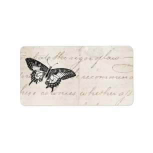 Étiquette Papillons vintages de l'illustration 1800's de
