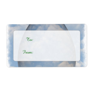 Étiquette Pâques joyeuses - Oeuf de Pâques transparent dans