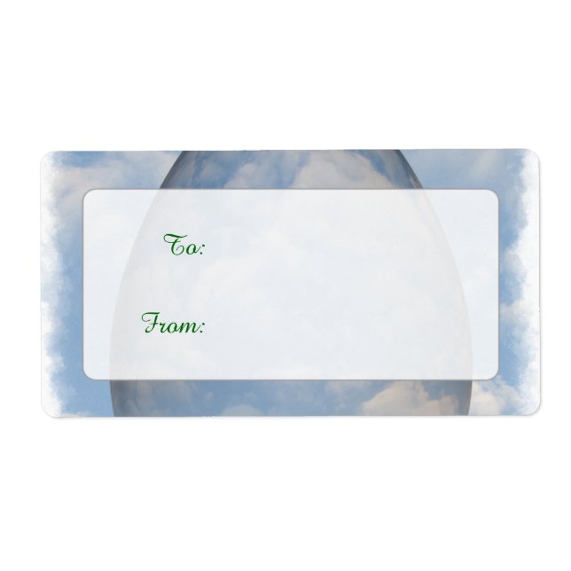 Étiquette Pâques joyeuses - Oeuf de Pâques transparent dans  (Devant)