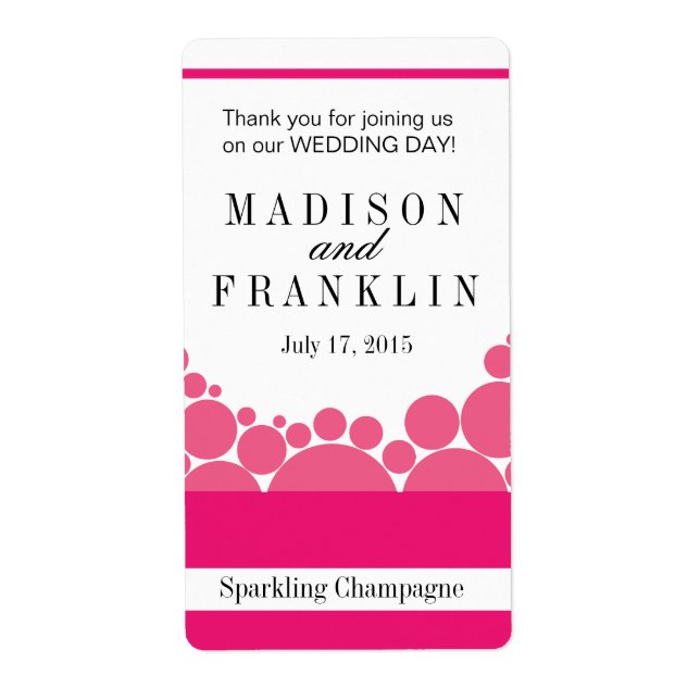 Étiquette Parade de Pointe Polka Vin Champagne rose chaud (Devant)