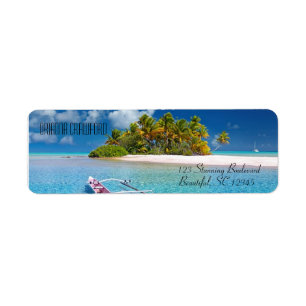 Étiquette Paradis tropical de fuite de plage d'île
