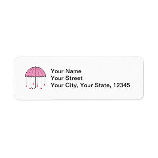 Étiquette Parapluie aux Coeurs (Rose)