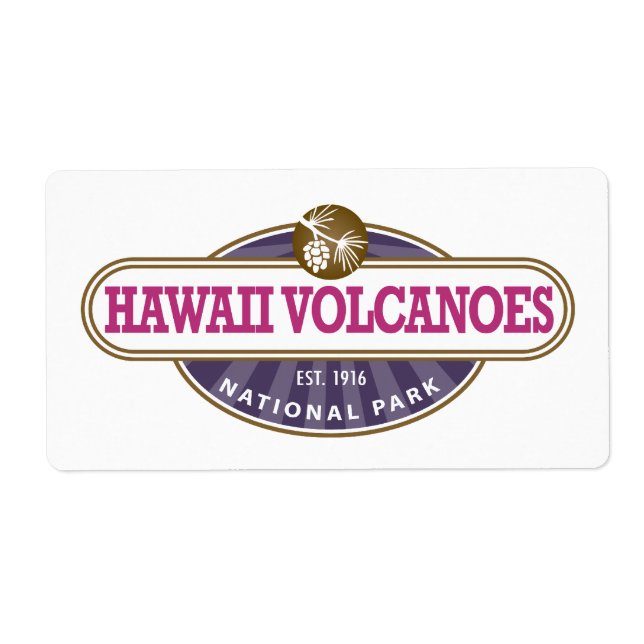 Étiquette Parc national des volcans d'Hawaii (Devant)