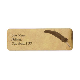 Étiquette Parchemin d'élégance à l'ancienne avec quill