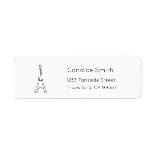 Étiquette Paris Address Label, Travel Address Label