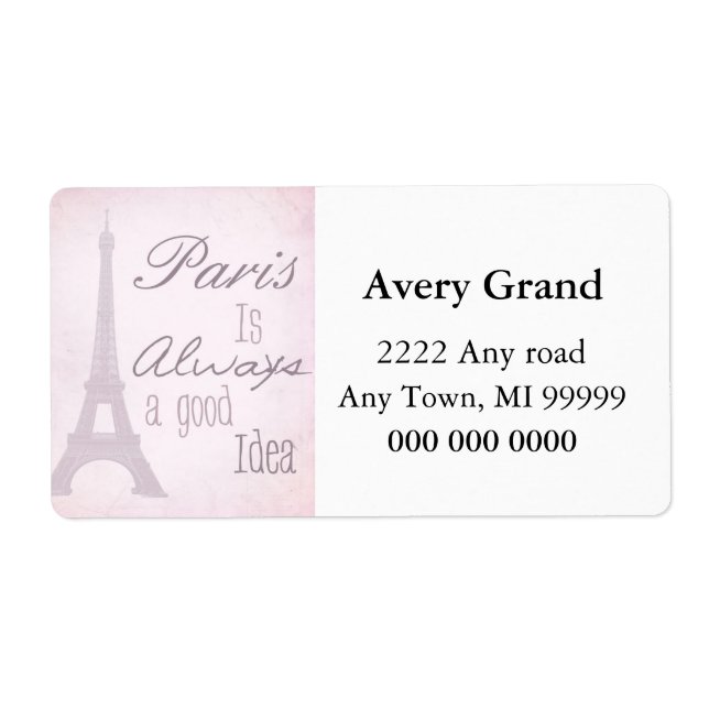 Étiquette Paris Est Toujours Une Bonne Idée (Devant)
