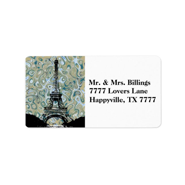 Étiquette Paris Tour Eiffel Ciel (Devant)