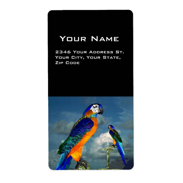 ÉTIQUETTE PARROS HYPER / BLEUE ARA (Devant)