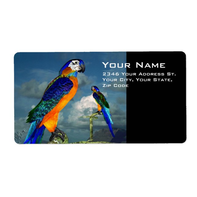 ÉTIQUETTE PARROS HYPER / BLEUE ARA (Devant)