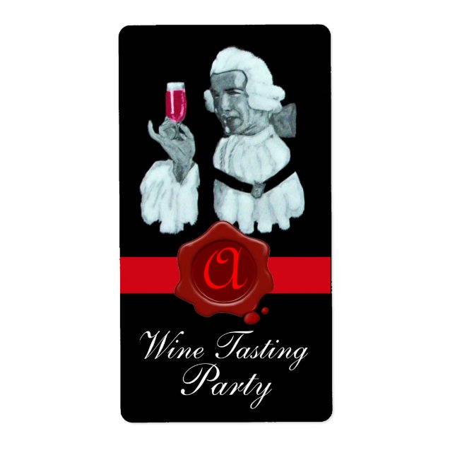 ÉTIQUETTE PARTI DÉGUSTATION DE VIN SOMMELIER, MONOGRAMME DE  (Devant)