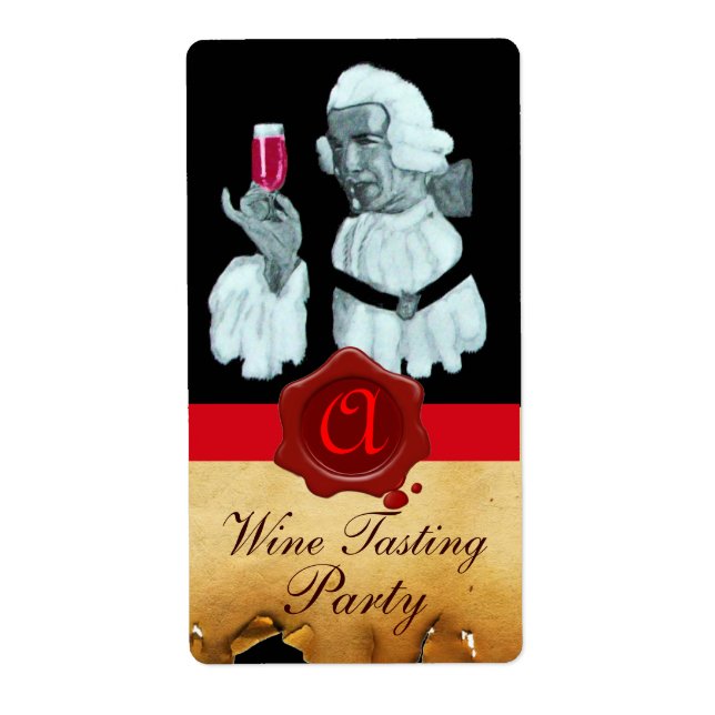 ÉTIQUETTE PARTI DÉGUSTATION DE VIN SOMMELIER, MONOGRAMME DE  (Devant)