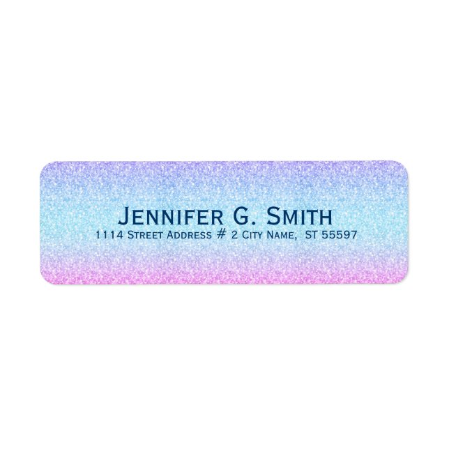 Étiquette Parties scintillant Bleue Et Rose Et Étincelles (Devant)