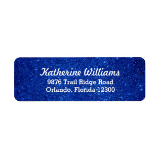 Étiquette Parties scintillant Blue Glam Faux