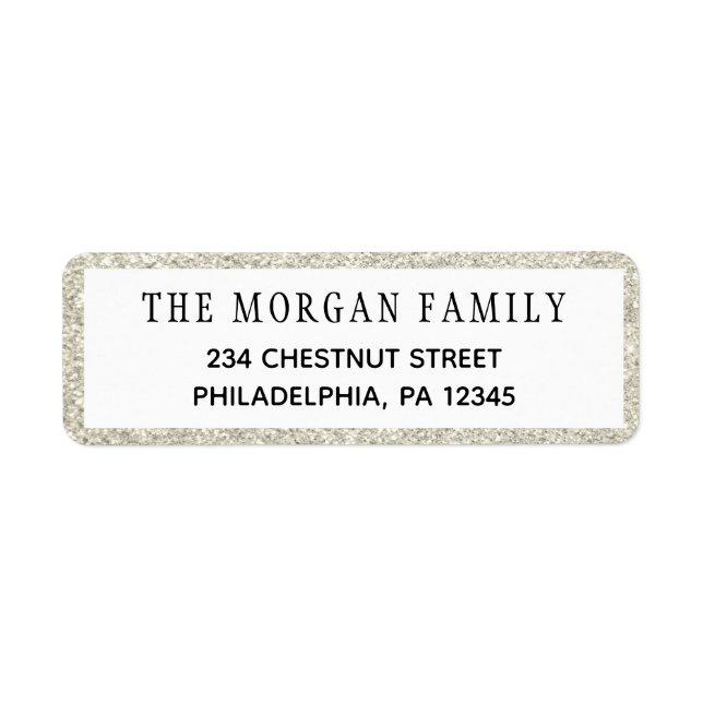 Étiquette Parties scintillant de Noël Retourner l'adresse Ét (Devant)