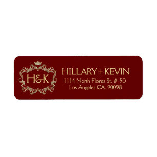 Étiquette Parties scintillant de tons or Couronne & Floral F