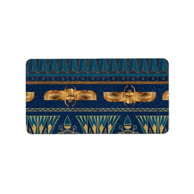 Étiquette Parties scintillant d'or des hiéroglyphes égyptien (Devant)