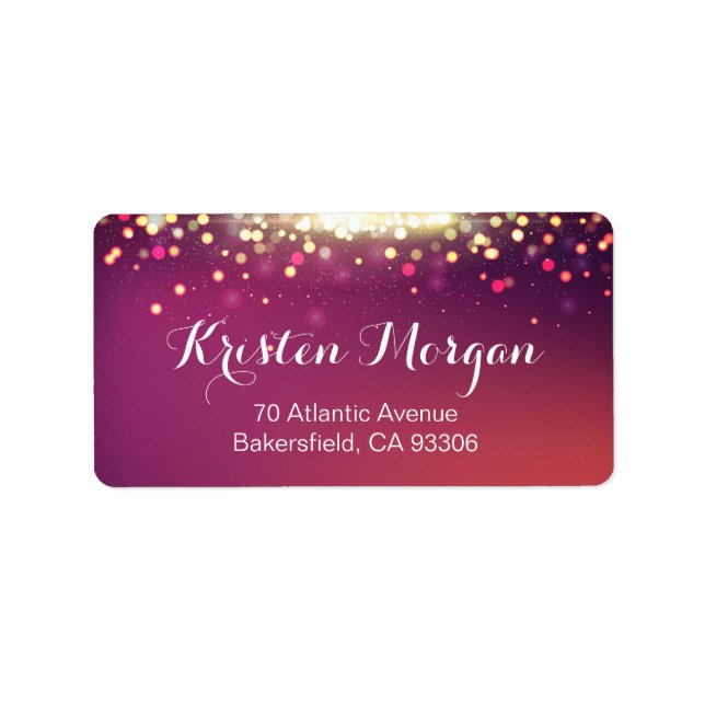 Étiquette Parties scintillant dorée brillante pointes étince (Devant)