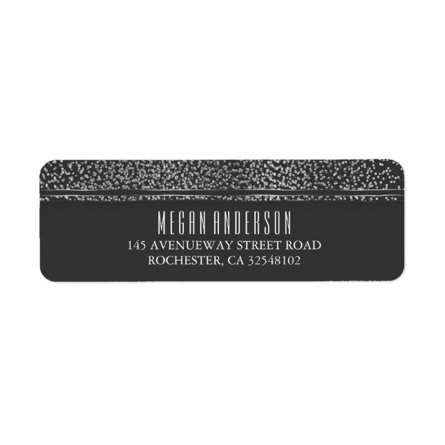 Étiquette Parties scintillant en argent Vintage Mariage Glam (Devant)