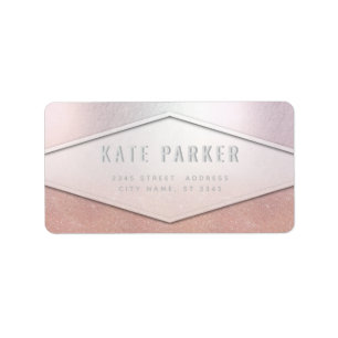 Étiquette Parties scintillant en or rose minimaliste ombre s