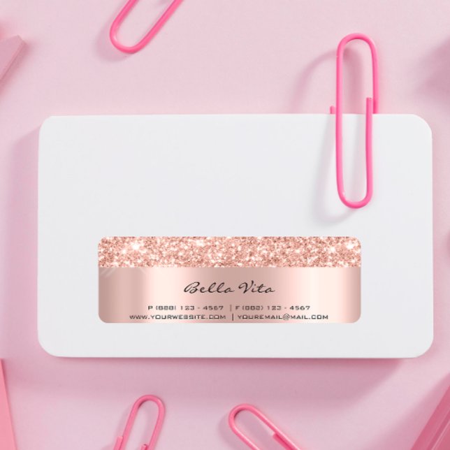 Étiquette Parties scintillant Étincelle Rose or RSVP Bridal  (Créateur téléchargé)