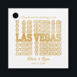 Étiquette Parties scintillant or glamour Las Vegas<br><div class="desc">Préparez-vous à vivre une expérience mariage mémorable à Las Vegas avec ces étiquettes de service personnalisables.</div>