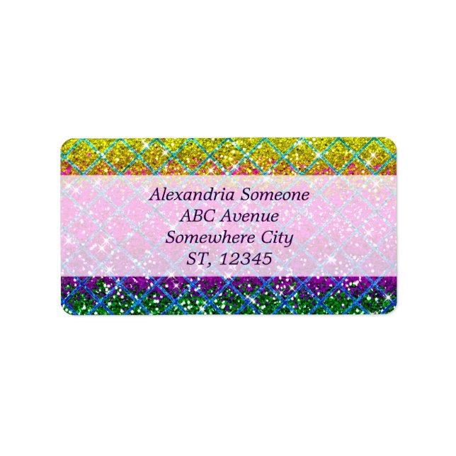 Étiquette Parties scintillant pourpre Snakeskin (Devant)