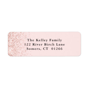 Étiquette Parties scintillant rose pâle Confetti Adresse per