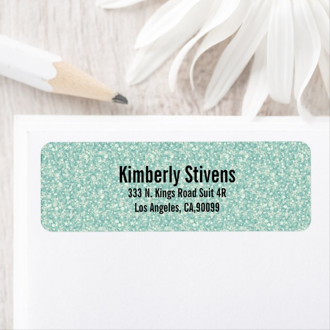 Étiquette Parties scintillant verte (En situation)