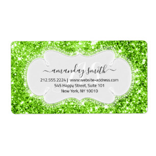 Étiquette Parties scintillant verte du Mariage RSVP Bridal S