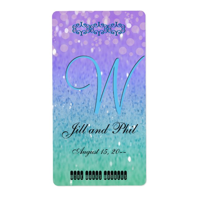 Étiquette Parties scintillant violette Lanterne Confetti Gla (Devant)