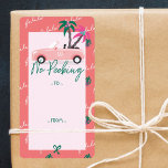 Étiquette Pas de pékin Tropical Christmas Pink Convertible<br><div class="desc">Célébrez la saison des fêtes festives avec nos étiquettes autocollants de vacances tropicaux, festifs et colorés. Notre design de Noël ludique, festif et tropical comprend une voiture convertible rose amusante portant des palmiers décorés de lumières de Noël. Les mots "pas de regard" sont intégrés dans ce design festif festif. La...</div>