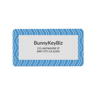 Étiquette Pastel Blue White Wave Line Entreprise