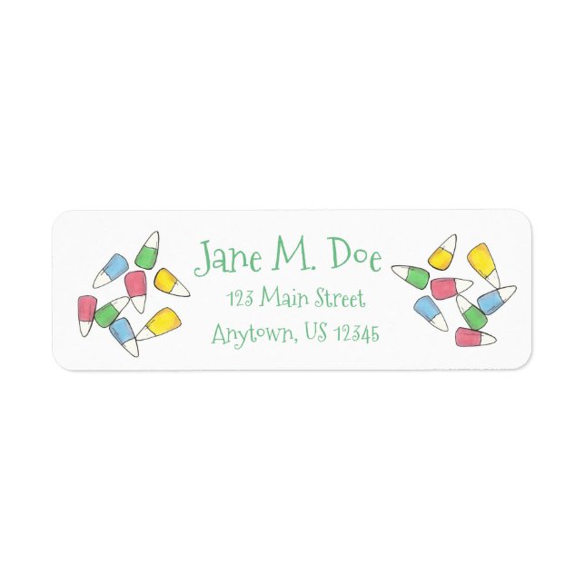 Étiquette Pastel Candy Corn Printemps Pâques Panier Candy (Devant)