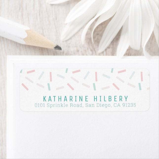 Étiquette Pastel Colors Sprinkings Adresse blanche (En situation)