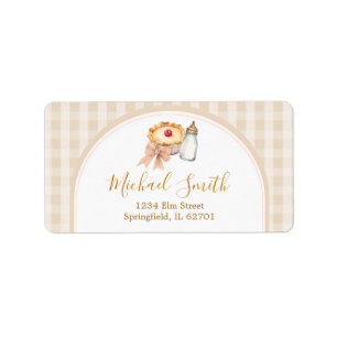 Étiquette Pastel Cutie Pie En vichy Fall Baby shower Adresse