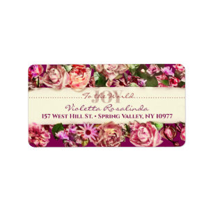 Étiquette Pastel Elegant Vintage Blush Victorian Rose Person