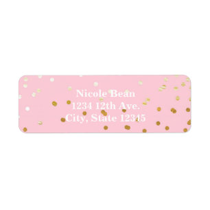 Étiquette Pastel et Or Pailleté Confettis Points Chic Modern