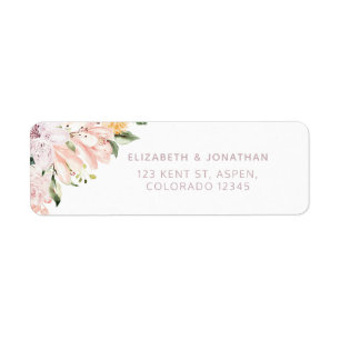 Étiquette Pastel Floral Mariage Adresse