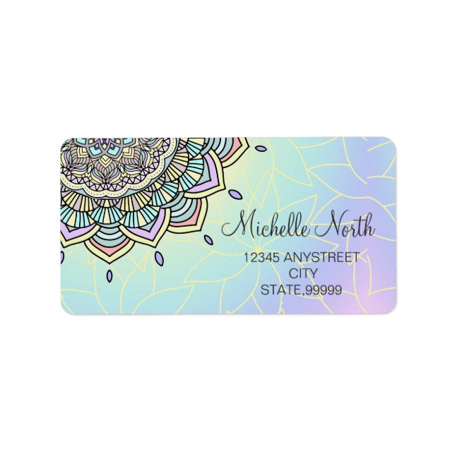 Étiquette Pastel Glow Mandala ID359 (Devant)