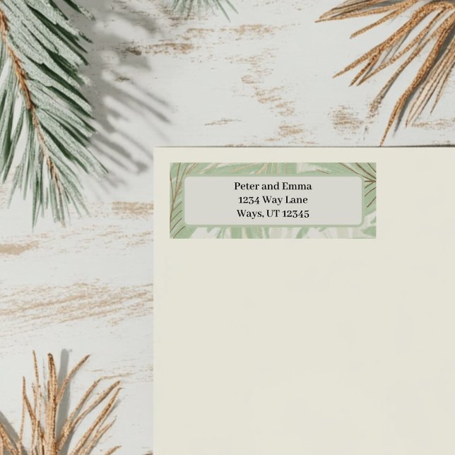 Étiquette Pastel Green Tropical Palm Tree Holiday (Green Palm Tree Return Address Label )