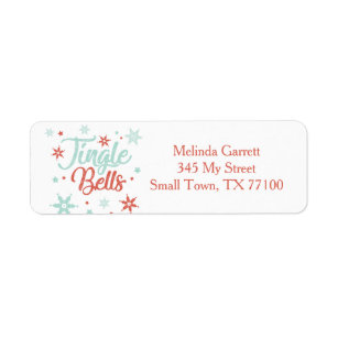 Étiquette Pastel Jingle Bells Christmas Adresse personnalisé