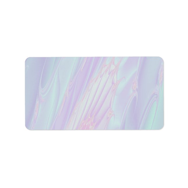 Étiquette Pastel Motif Fractal - Style Coquille de Mer. (Devant)