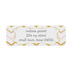 Étiquette Pastel Peach et Gold Zig Zag