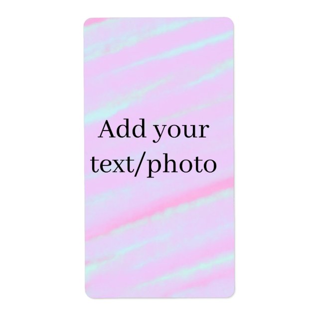 Étiquette Pastel pink green add photo text watercolor retro  (Devant)