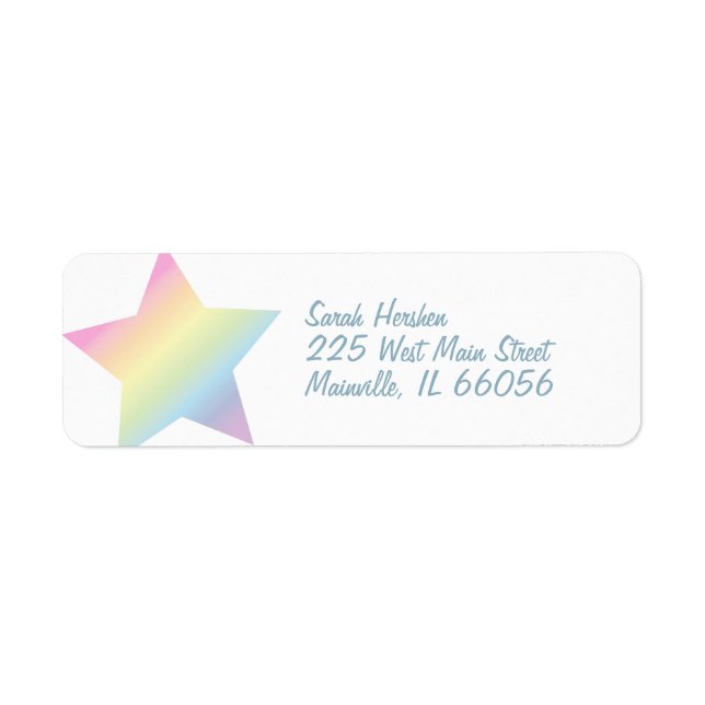 Étiquette Pastel Rainbow Stars Baby shower Simple Moderne (Devant)