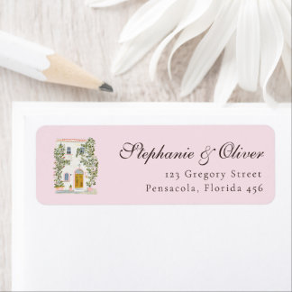 Étiquette Pastel Watercolor Mediterranean Italian Wedding