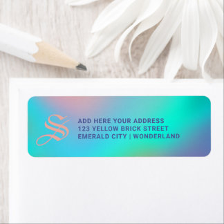 Étiquette Pastels holographiques | Adresse de retour monogra