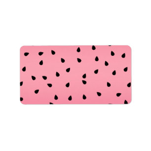 Étiquette Pastèque Graines Noires Vibes d'Été Rose Juteux